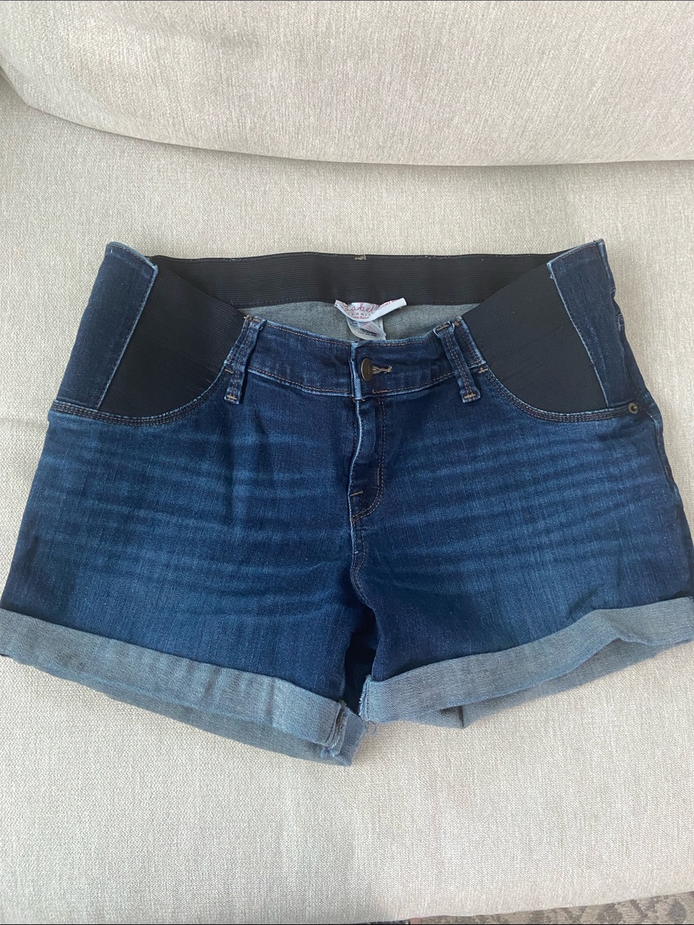 Isabel Maternity by Ingrid & Isabel Indigo Roll-Cuff Maternity Jean midi Shorts